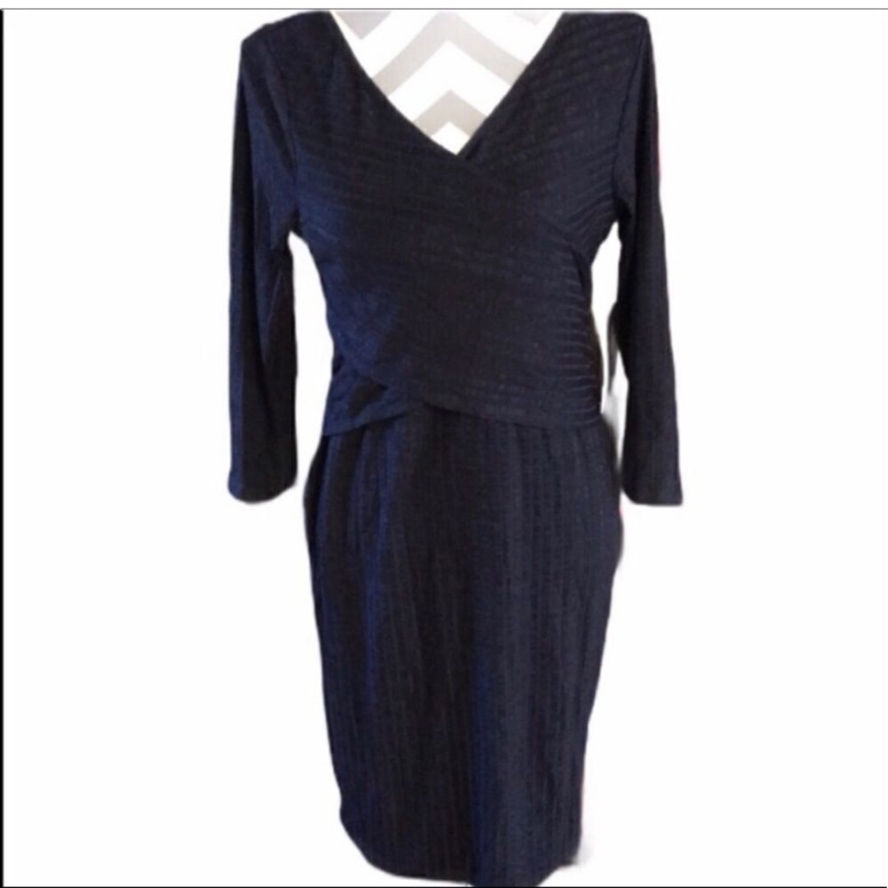 Jessica Simpson Maternity Dress SMALL Black & Blue Mingled